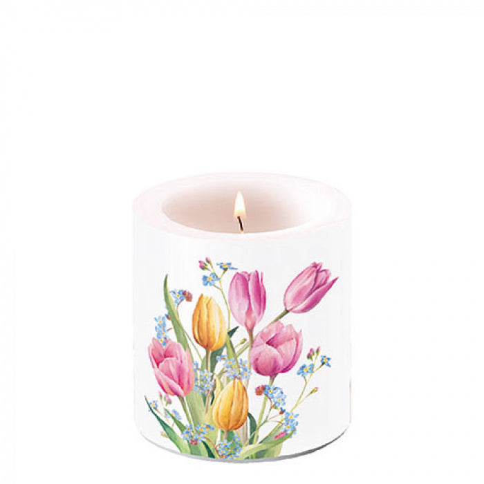 Ambiente Tulips Bouquet Kaars - Klein - Paraffine - Ø 9 cm