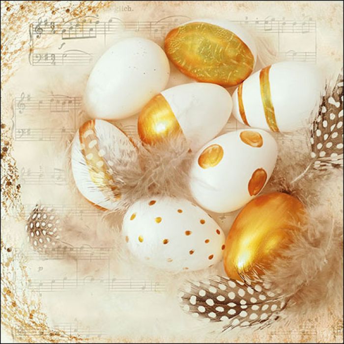 Ambiente Golden Eggs Papieren Servetten - 33 cm x 33 cm