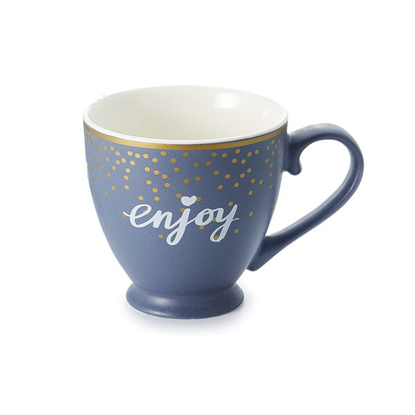 ChaCult Nika Beker - Enjoy - Blauw - New Bone China - 250 ml
