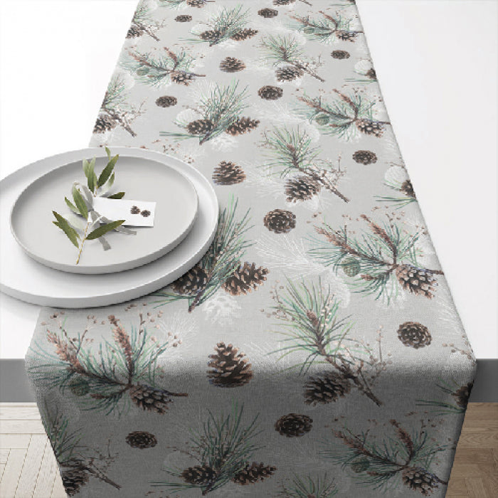 Ambiente Pine Cone All Over Tafelloper - 100% Katoen - 40 cm x 150 cm