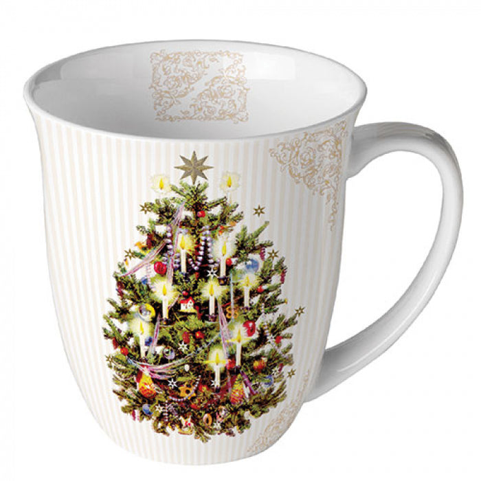 Ambiente X-Mas Tree Cream Beker - Fine Bone China - 400 ml