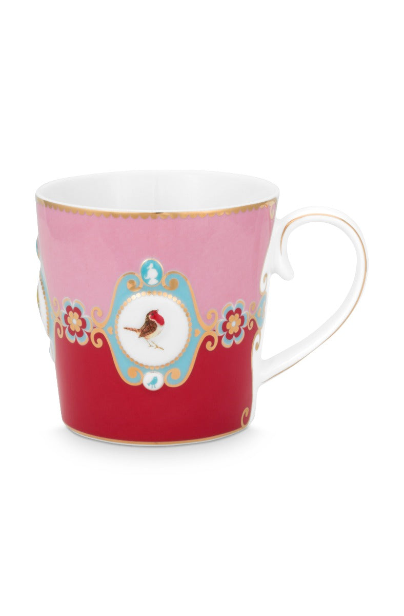 Pip Studio Love Birds Medallion Red-Pink Beker - Porselein - 300 ml