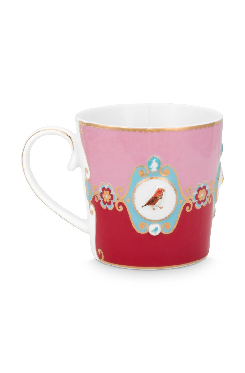 Pip Studio Love Birds Medallion Red-Pink Beker - Porselein - 300 ml