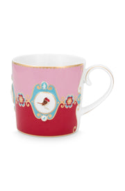 Pip Studio Love Birds Medallion Red-Pink Beker - Porselein - 190 ml