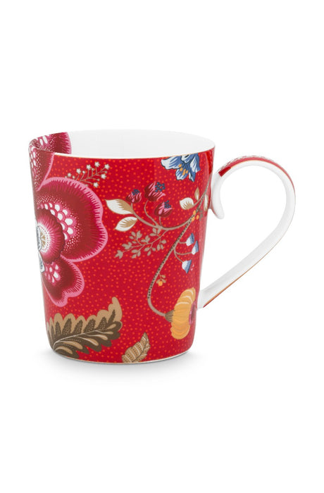 Pip Studio Blushing Birds Red U Beker - Porselein - 350 ml