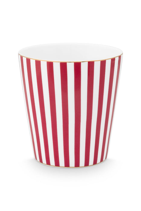 Pip Studio Royal Stripes Dark Pink Beker - Porselein - 230 ml