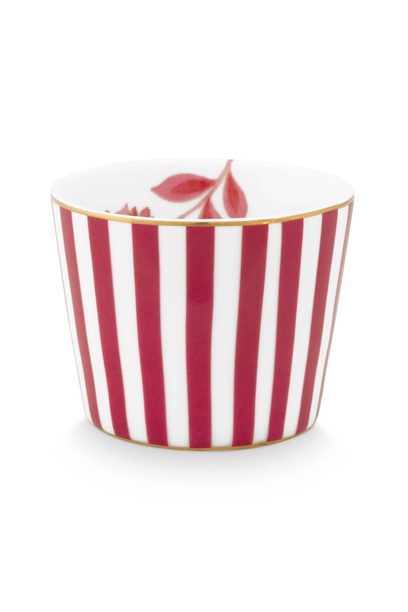 Pip Studio Royal Stripes Dark Pink Eierdopje - Porselein - Ø 5 cm