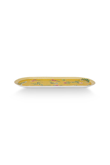 Pip Studio La Majorelle Yellow Cakeschaal - Porselein - 33,3 cm x 15,5 cm