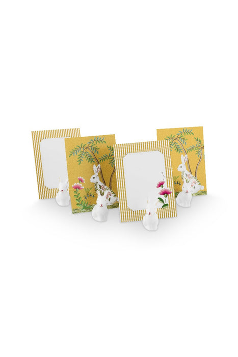 Pip Studio Hare Kaarthouder - Porselein - Set van 4