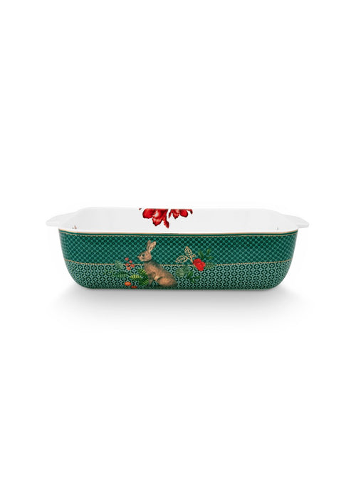 Pip Studio Winter Wonderland Green Ovenschaal - Porselein - 27,5 cm x 18,5 cm x 6 cm