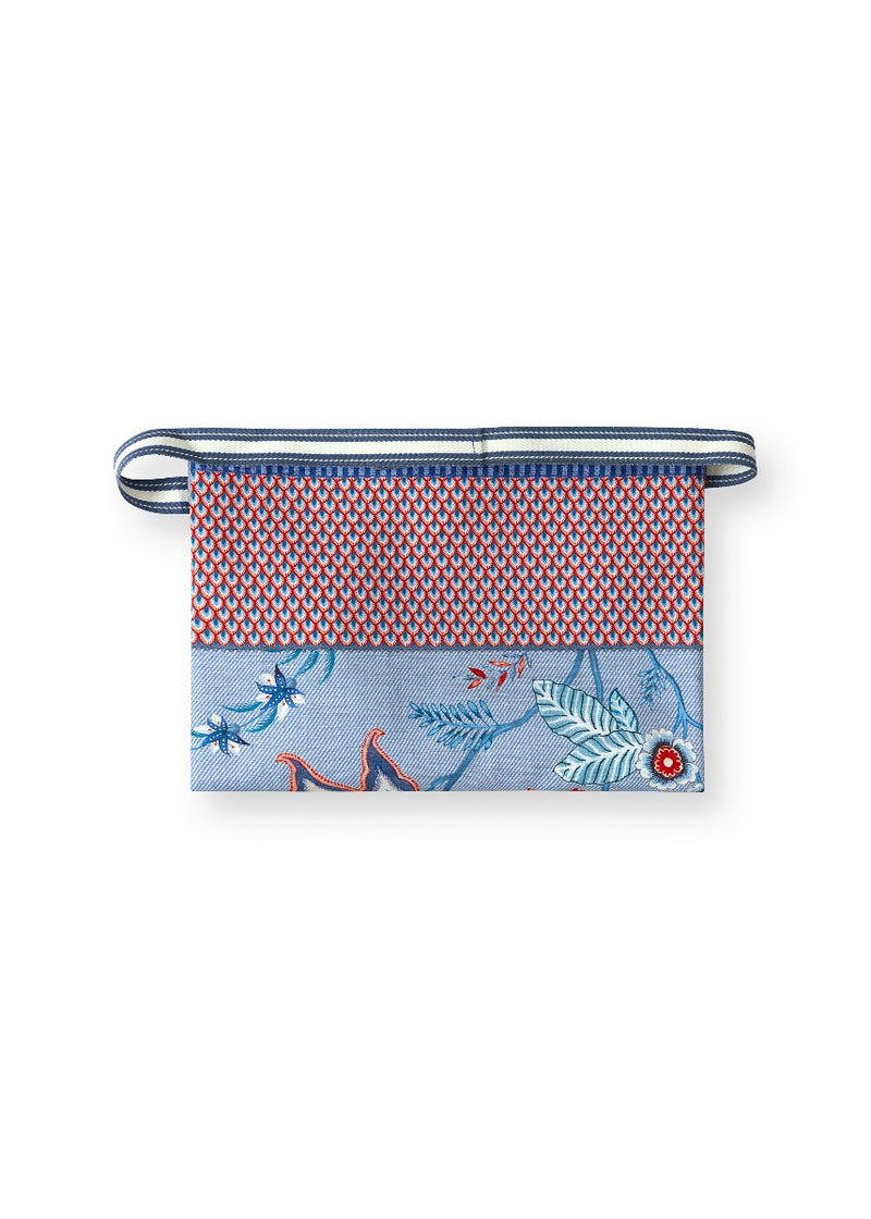 Pip Studio Flower Festival Blue Keukenschort - Katoen - 85 cm x 88 cm