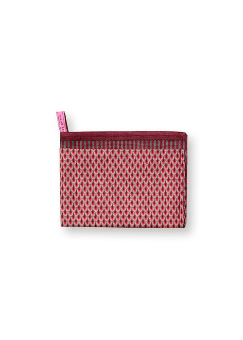 Pip Studio Flower Festival Scallop Dark Pink Theedoek - Roze - 100% Katoen - 50 cm x 70 cm