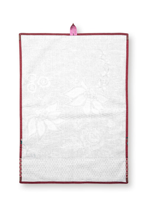 Pip Studio Flower Festival Dark Pink Theedoek - Roze - 100% Katoen - 50 cm x 70 cm