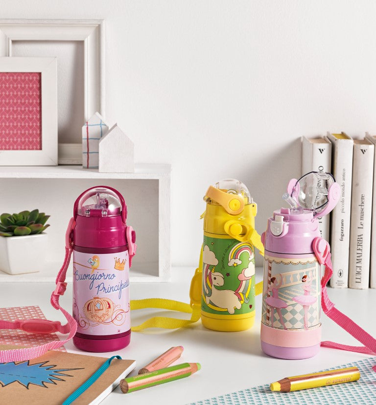 Brandani Thermosfles - Roze - Kunststof/Metaal - 350 ml