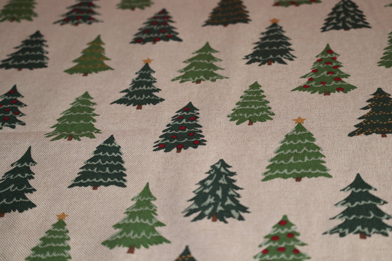 Marbella Tafelkleed - Kerstbomen - 80% Katoen - 20% Polyester - 180 cm x 140 cm
