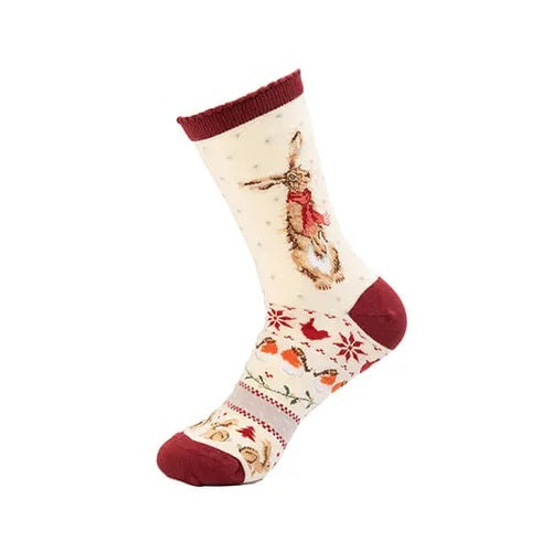 Wrendale Designs Winter Hare Damessokken