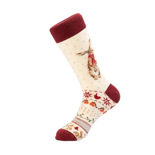 Wrendale Designs Winter Hare Herensokken