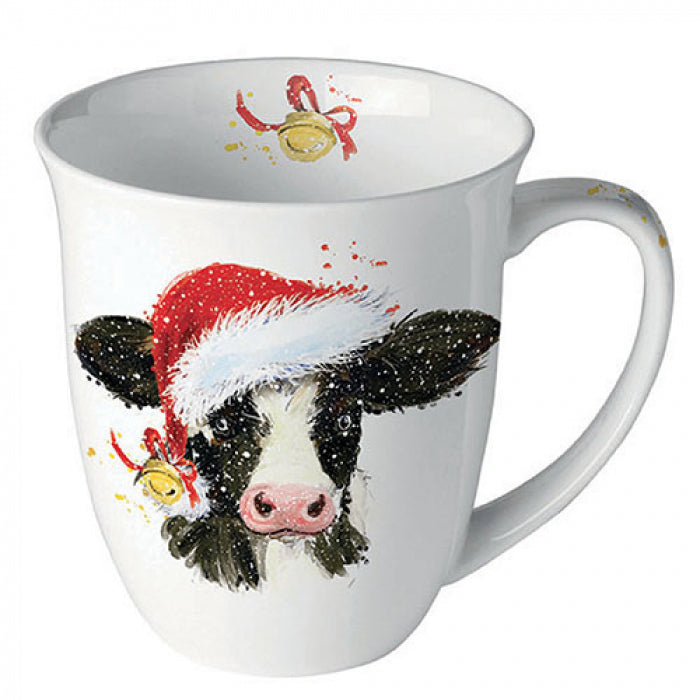 Ambiente Christmas Cow Bell Beker - Fine Bone China - 400 ml