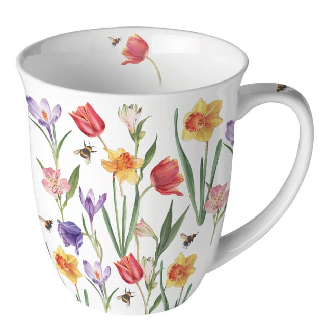 Ambiente Flowers in Spring Beker - Fine Bone China - 400 ml
