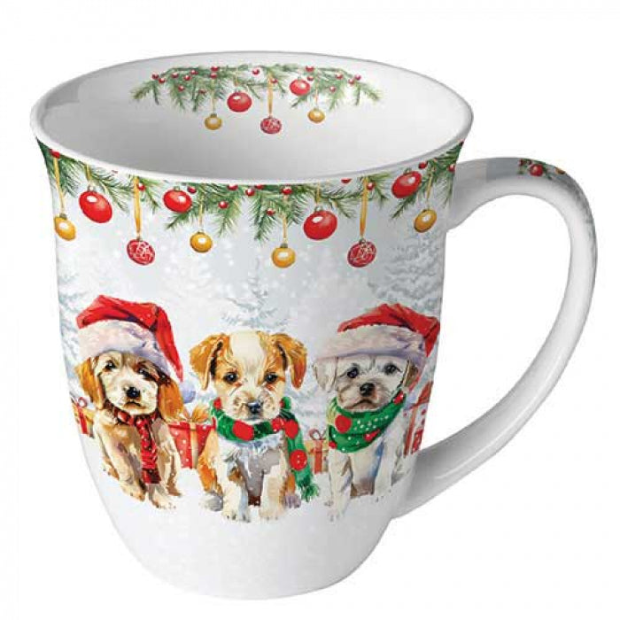 Ambiente Funny Cute Puppies Beker - Fine Bone China - 400 ml