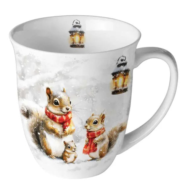 Ambiente Squirrel Family Beker - Fine Bone China - 400 ml
