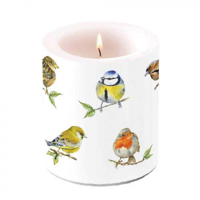 Ambiente Bird Species White Kaars - Medium - Paraffine - Ø 10 cm