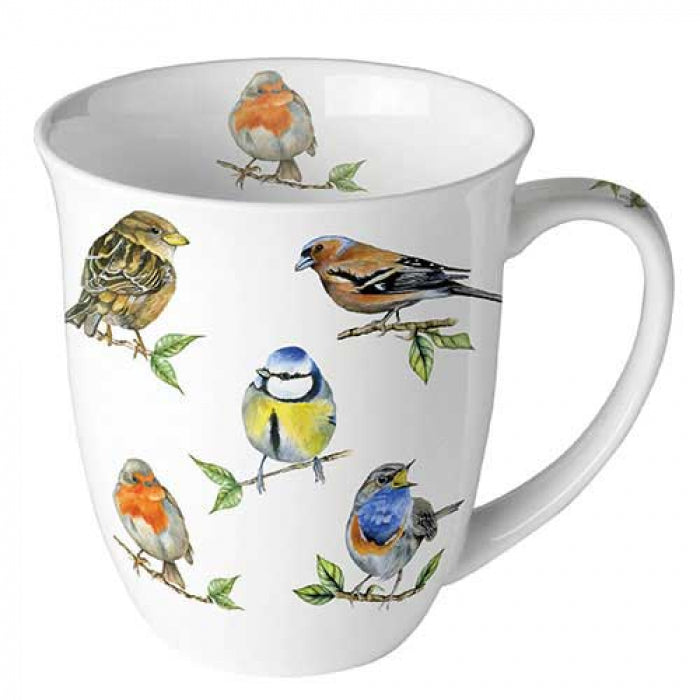 Ambiente Bird Species White Beker - Fine Bone China - 400 ml