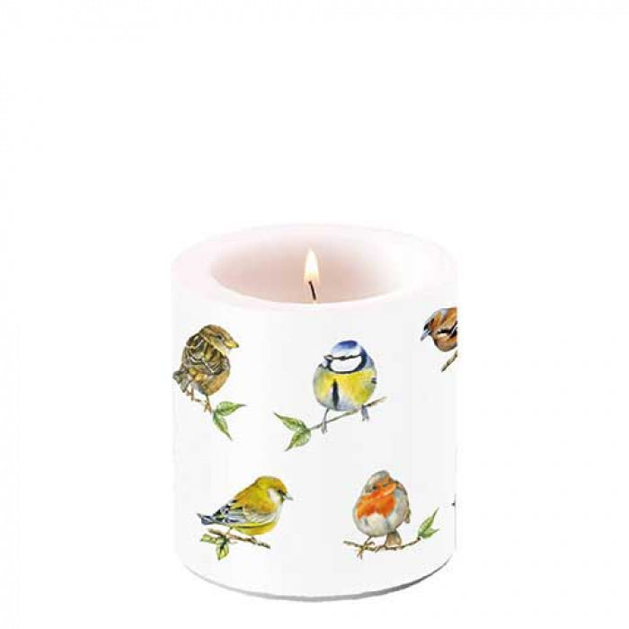 Ambiente Bird Species White Kaars - Klein - Paraffine - Ø 9 cm