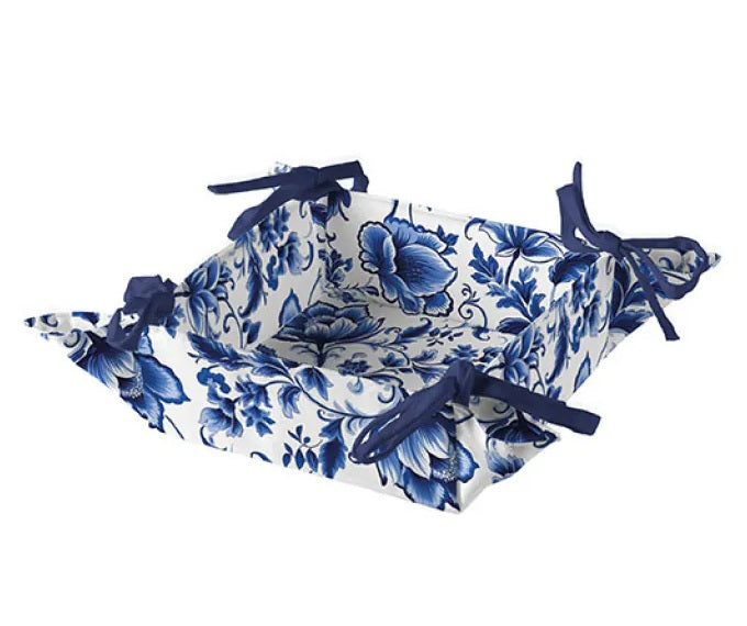 Ambiente Delft Blue Florals Broodmand - Katoen - 20 cm x 20 cm x 7 cm