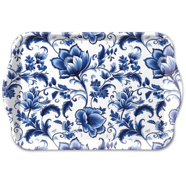 Ambiente Delft Blue Florals Dienblad - Melamine - 13 cm x 21 cm