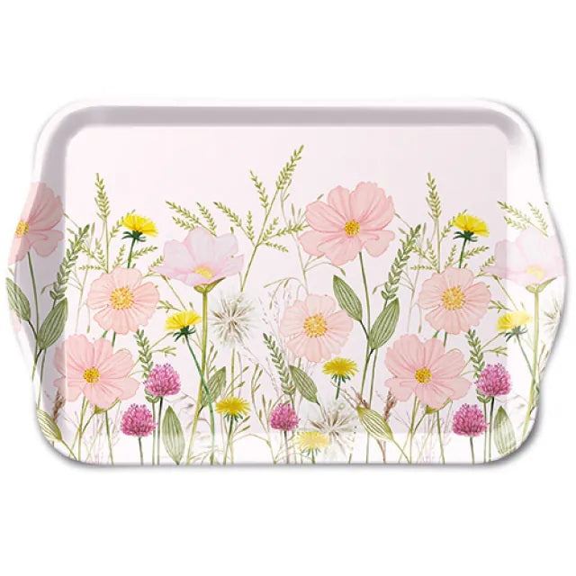 Ambiente Pastel Flowers Pink Dienblad - Melamine - 13 cm x 21 cm