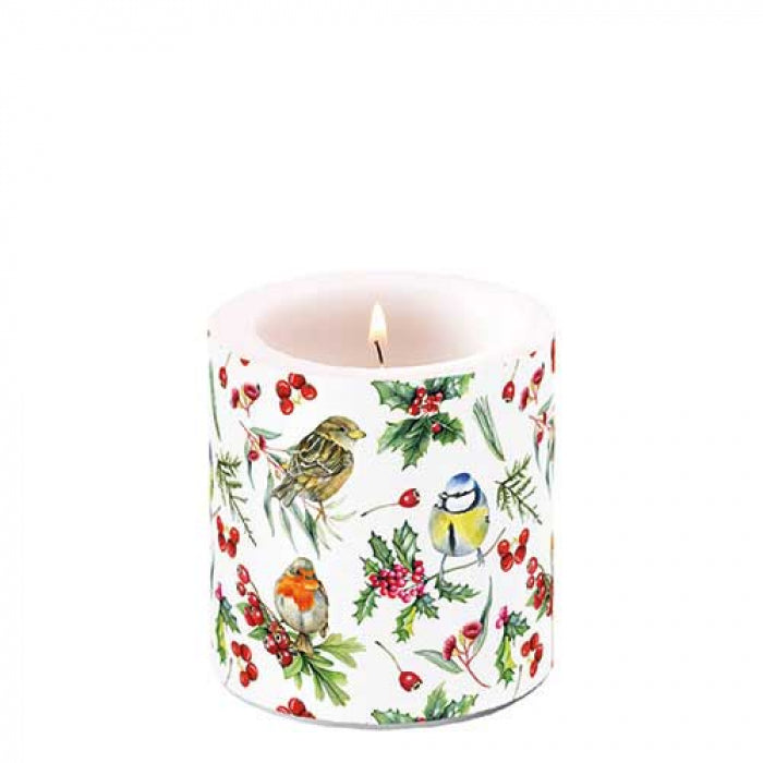 Ambiente Birds in Winter Kaars - Klein - Paraffine - Ø 9 cm