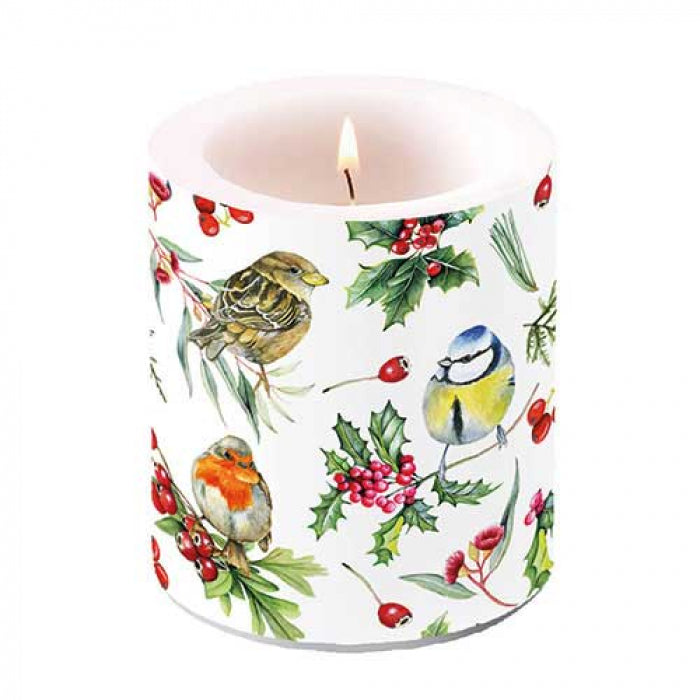 Ambiente Birds in Winter Kaars - Medium - Paraffine - Ø 10 cm