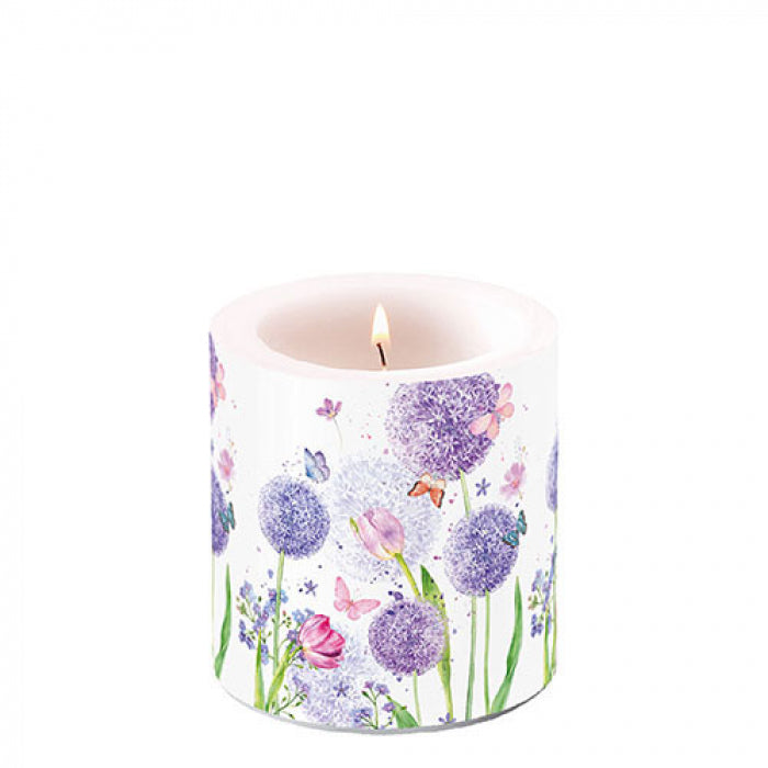 Ambiente Flower Beauty Kaars - Klein - Paraffine - Ø 9 cm