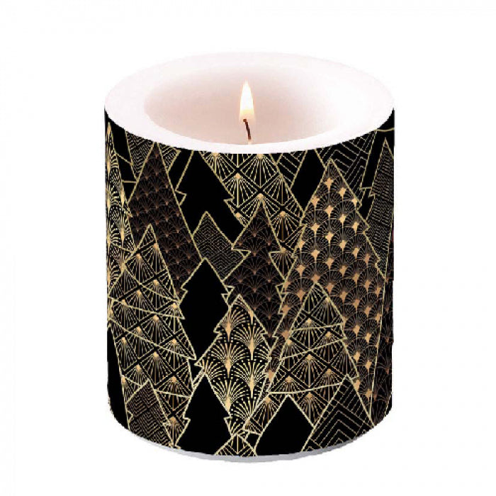 Ambiente Luxury Trees Black Kaars - Groot - Paraffine - Ø 10 cm