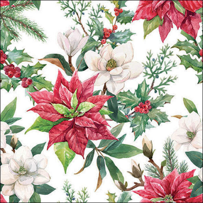 Ambiente Christmas Florals  Servetten - 33 cm x 33 cm