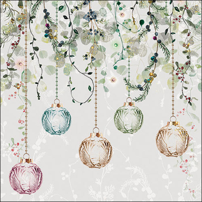 Ambiente Floral Christmas Grey  Servetten - 25 cm x 25 cm