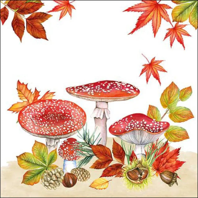 Ambiente Fly Agaric Group Servetten - 25 cm x 25 cm