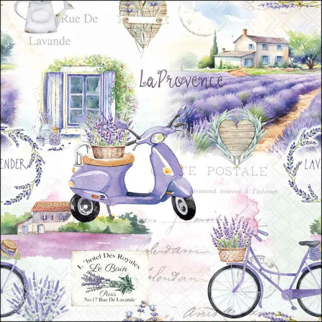 Ambiente La Provence Servetten - 25 cm x 25 cm