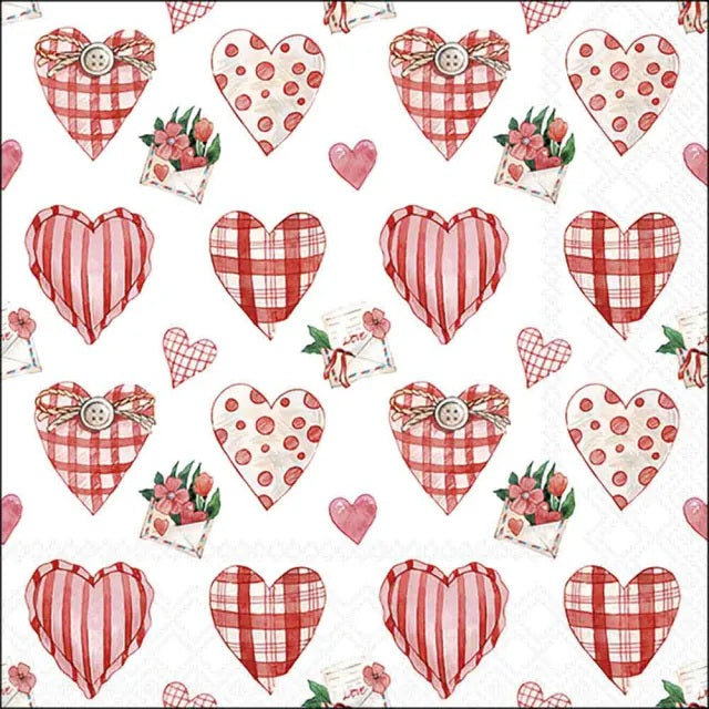 Ambiente Lovely Hearts Servetten - 33 cm x 33 cm