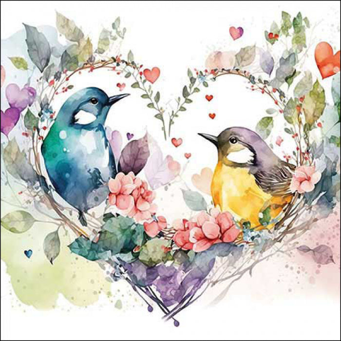 Ambiente Loving Birds  Servetten - 25 cm x 25 cm