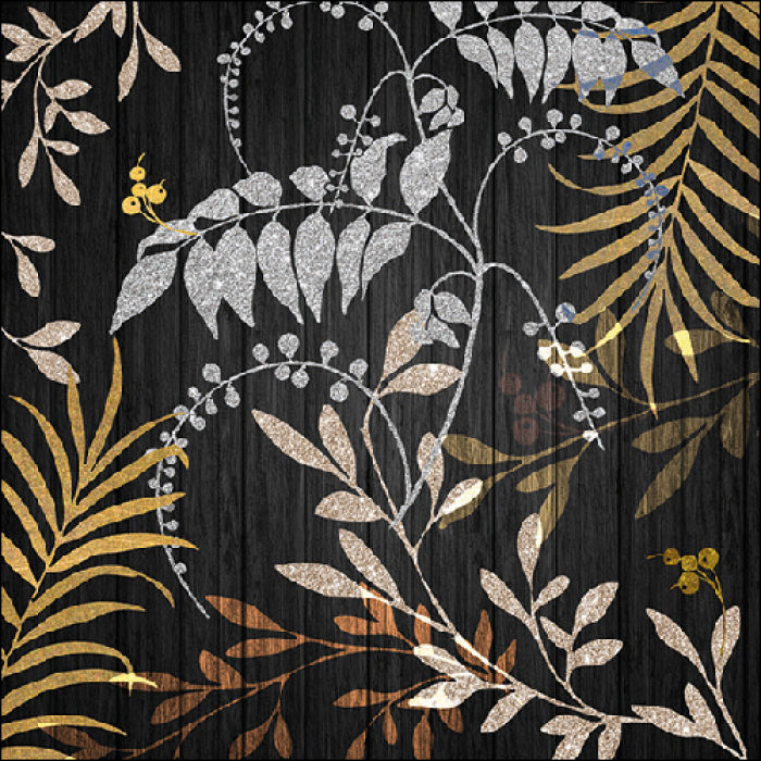 Ambiente Luxury Leaves Black Servetten - 33 cm x 33 cm