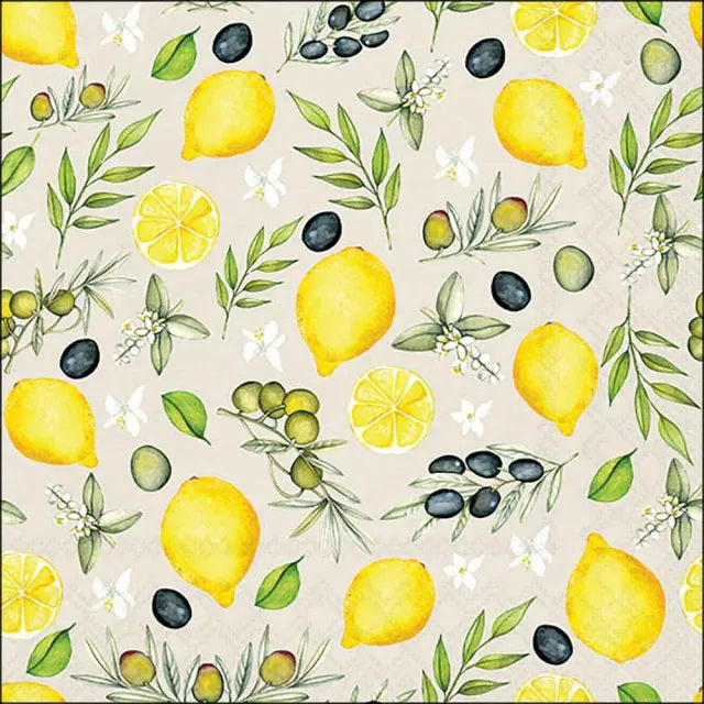 Ambiente Olives and Lemon Servetten - 25 cm x 25 cm