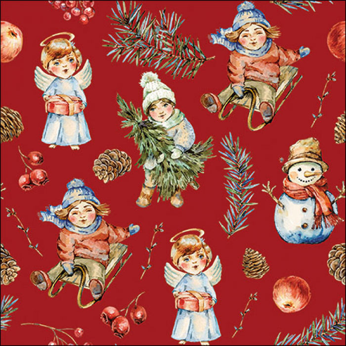 Ambiente Playing Outside Red Servetten - 33 cm x 33 cm