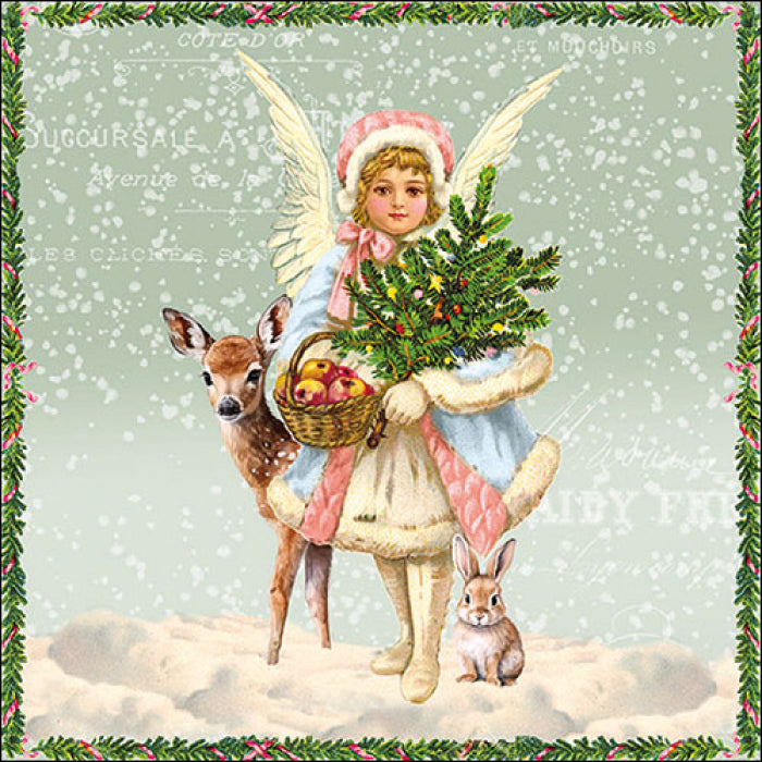 Ambiente Snowy Day Green Servetten - 33 cm x 33 cm