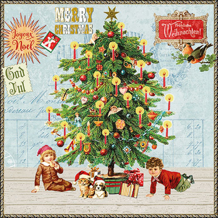 Ambiente Under the X-Mas Tree Blue Servetten - 33 cm x 33 cm