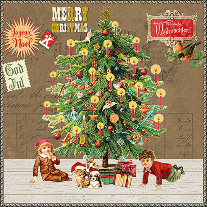 Ambiente Under the X-Mas Tree Brown Servetten - 33 cm x 33 cm
