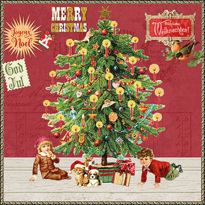 Ambiente Under the X-Mas Tree Red Servetten - 33 cm x 33 cm