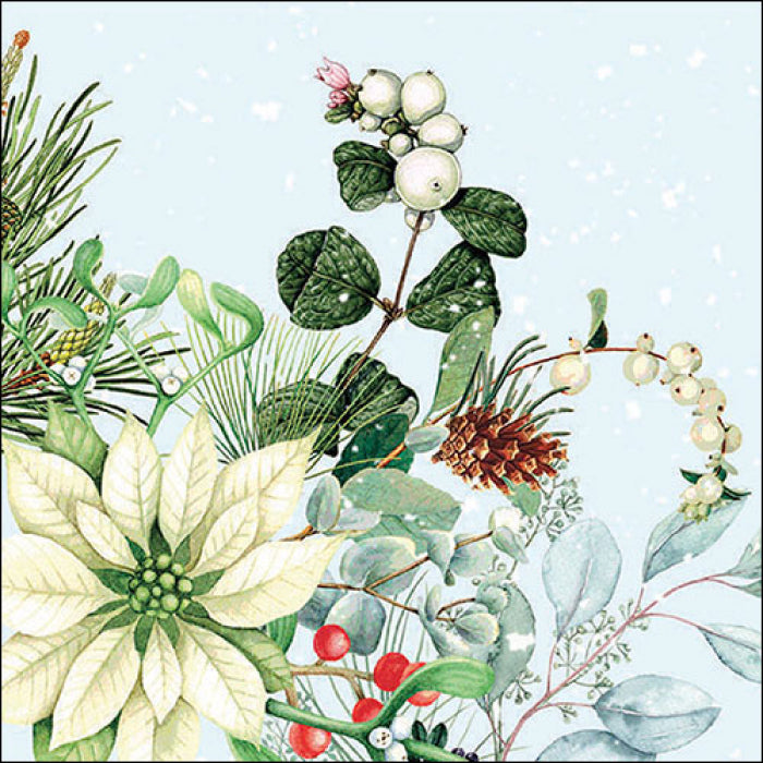 Ambiente White Poinsettia  Servetten - 25 cm x 25 cm