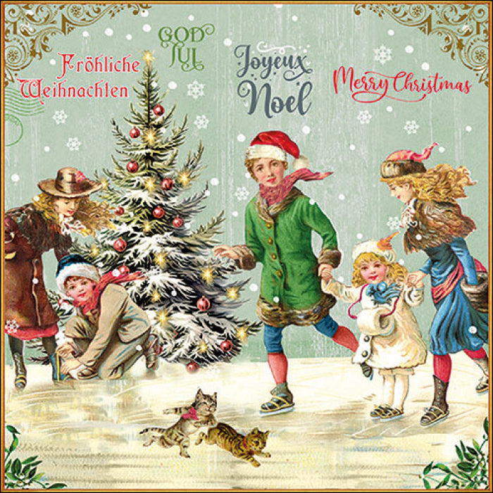 Ambiente X-Mas on Ice Green Servetten - 33 cm x 33 cm
